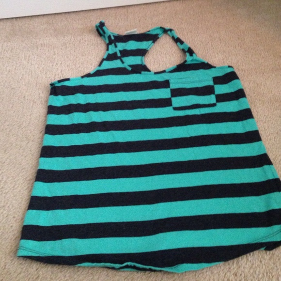 Black and teal tank top