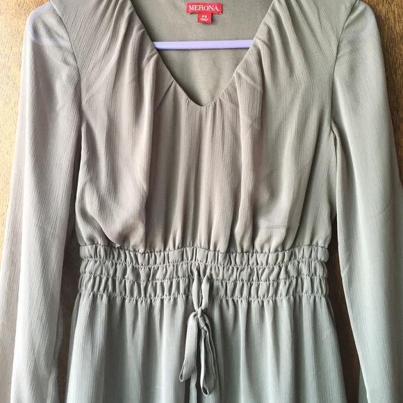 Merona • EUC Grey Chiffon Dress - Picture 2 of 5