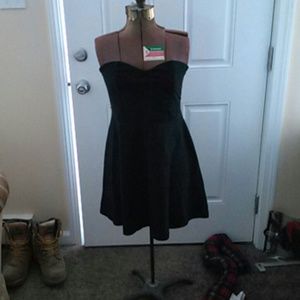 Strapless black fit and flare