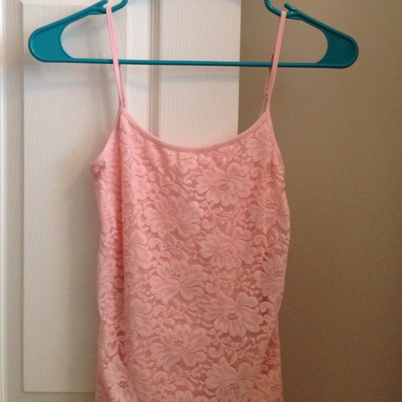Pink lace tank top