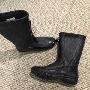 Black rain boots from Macy's