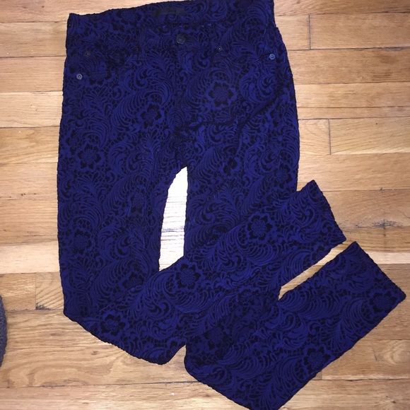 Seven For All Mankind Blue and Black Printed Jeans