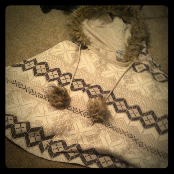 Winter fur poncho