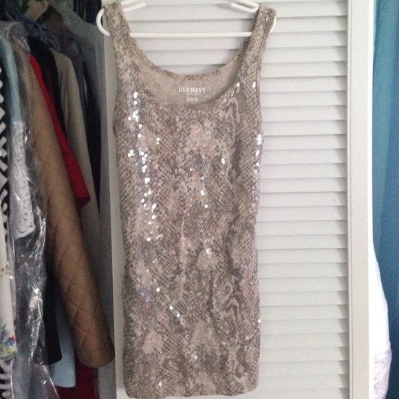 Sequin Snake Skin Tank Top - Picture 1 of 3