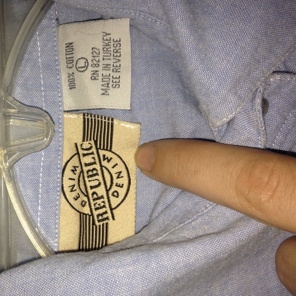 Denim republic sz Large cotton button up top - Picture 3 of 3