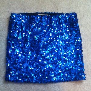 Cobalt blue sparkly bodycon mini skirt!