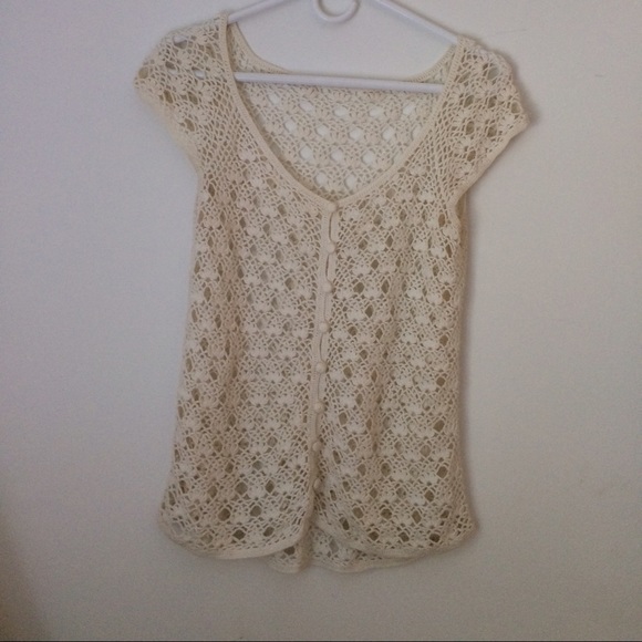 Crochet  Knit Top Vintage boho