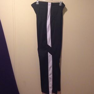 Black and white stitch pants