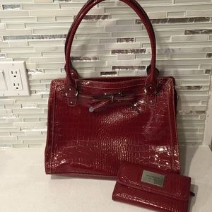 Liz Claiborne Red handbag and wallet set