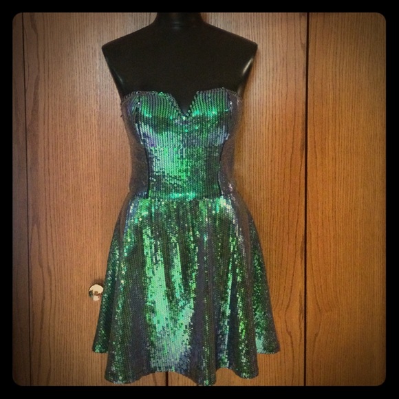 Charolette Russe Green Sequin Dress