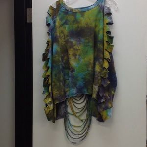 Tie dye cut out sweater
