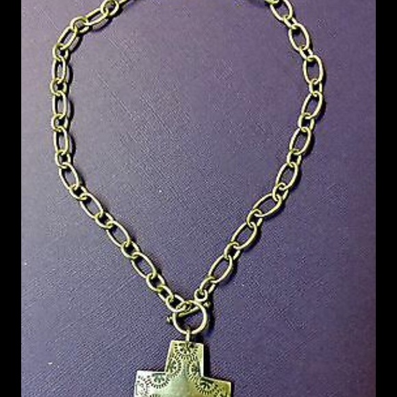 Silpada 17" Sterling Silver Toggle Cross Necklace