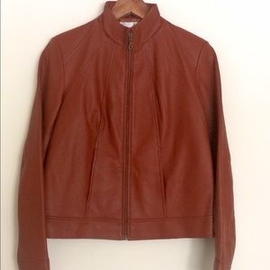 NWT Spiegel 100% Brown Leather Jacket, size 4