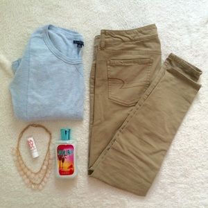 Lo-Rise Khaki Pants