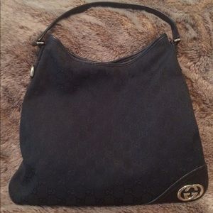 Sold! Authentic Gucci black hobo w/gold hardware