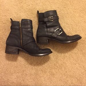 Lucky brand Black Hanae Leather Moto Boots