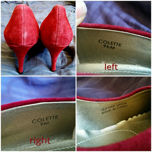 Tahari Colette Red Suede Heels 9.5 M AND 9 M - Picture 4 of 4