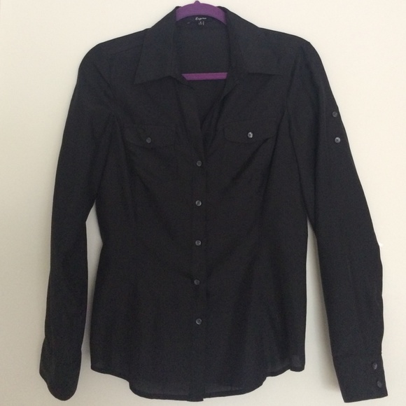 100% Silk Long Sleeve Dress Blouse Express