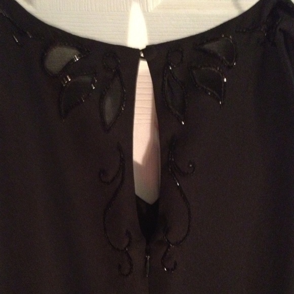 Black Cocktail Dress with Bead Design - Picture 2 of 4