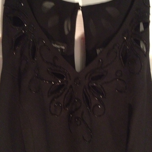 Black Cocktail Dress with Bead Design - Picture 3 of 4