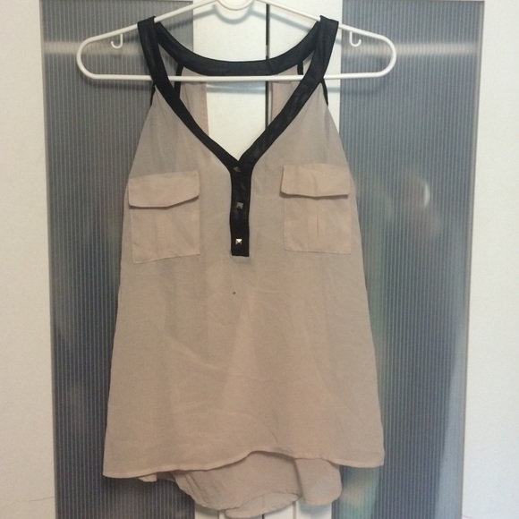 Pink Chiffon with Black Trim Tank