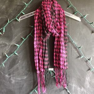 Pink, black, and purple scarf
