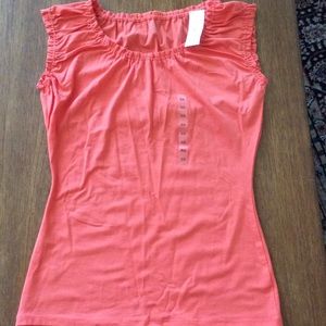 Basic Orange tee with ruffle sleeves