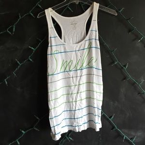 White Racerback smile shirt