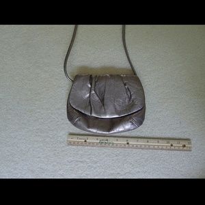 Crossbody Pewter soft leather small bag