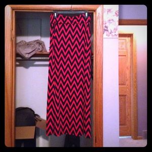 chevron maxi skirt