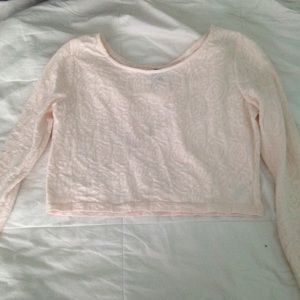 lace long sleeve crop top