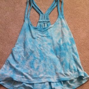 Blue/white tie dye tank w/ braided straps!