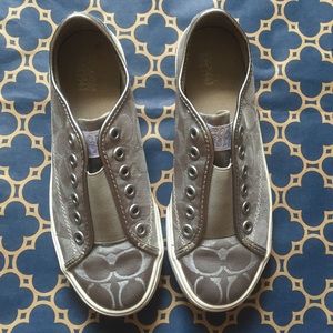 Silver Coach slip-on sneaks -size 6