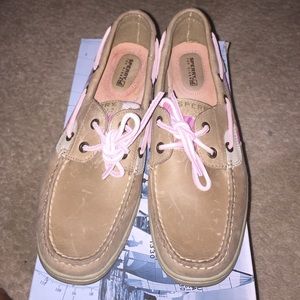 Pink plaid sperrys