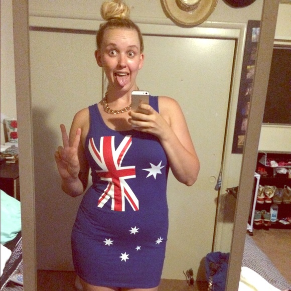 Australian flag body con dress