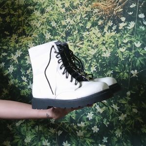 Forever 21 white combat boots