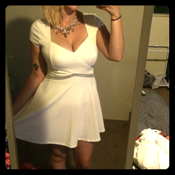 Classy white cocktail dress