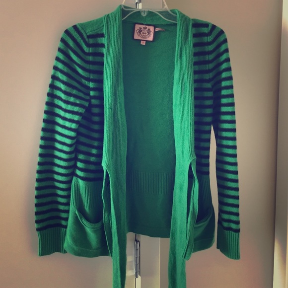 Beautiful Juicy Couture Striped Tie Cardigan
