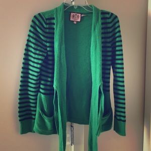 Beautiful Juicy Couture Striped Tie Cardigan
