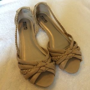Braided nude sandals