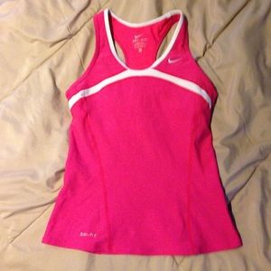 Pink nike work out top