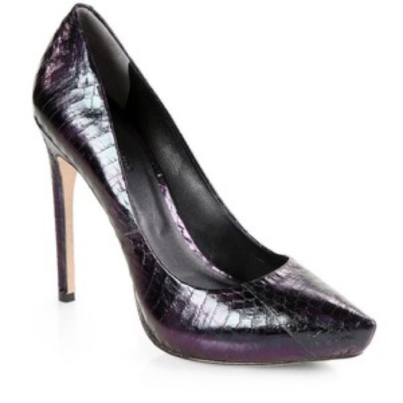 RachelRoy Purple Gardner Iridescent Snakeskin Pump
