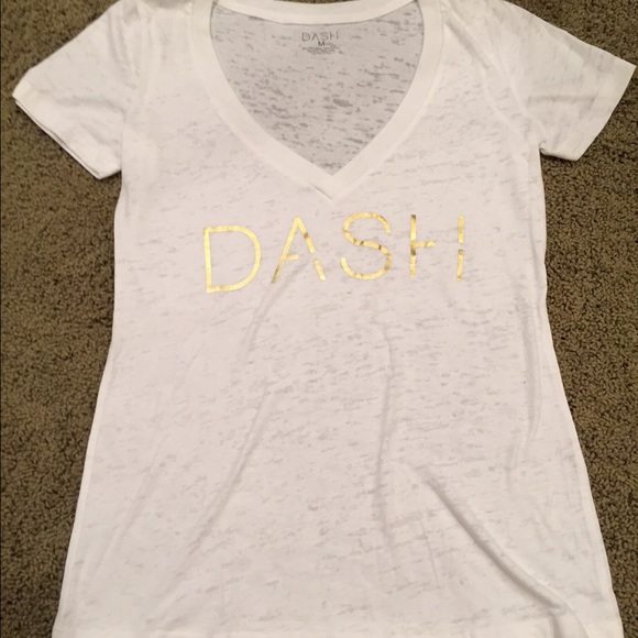 DASH t-shirt with gold lettering.