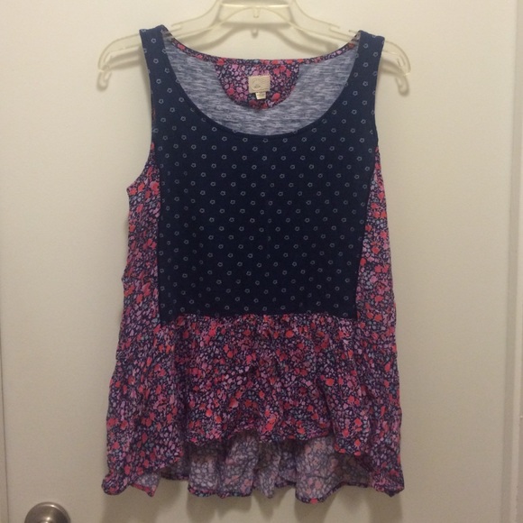 Floral and polka dot tank