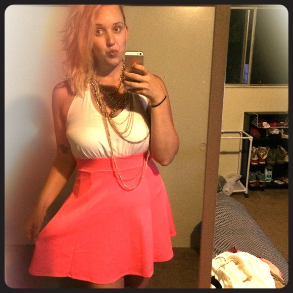 Hot pink and white, Marilyn Monroe skater dress