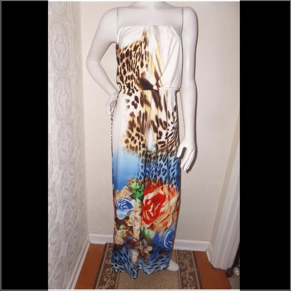 Bisou Bisou Strapless Maxi dress NWT