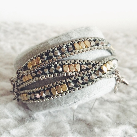 Mixed Metal Triple Wrap Bracelet - Picture 4 of 4