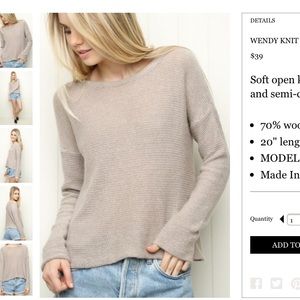 🚫🚫 SOLD 🚫🚫 Wendy Knit Brandy Melville