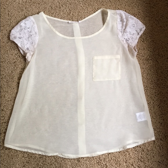 Sheer lace cream top