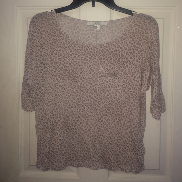 Pale Pink Forever 21 Cheetah Print Top